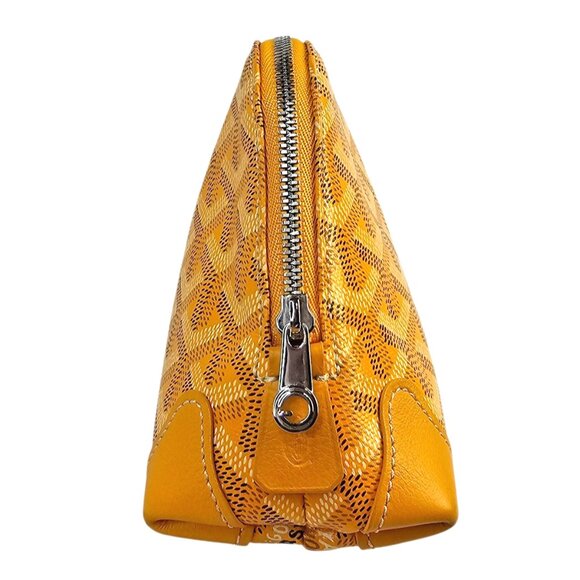 GOYARD Vendome Cosmetic Pouch Zip Gold Yellow + Dust Bag Tags - Picture 6 of 16